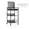 Mind Reader Cart with Covered Compartment, Office Organizer, Storage, 3-Tier, Office, Metal, Black